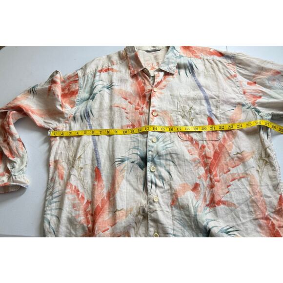 Tommy Bahama Relax Shirt Mens XLT Linen Long Sleeve Tropical Vacation Resortwear - Picture 7 of 12